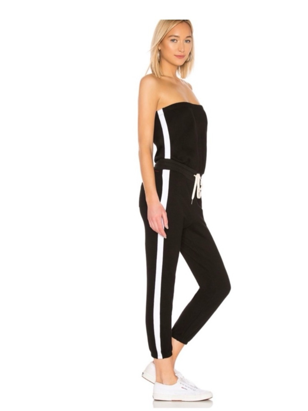 🌺NWT N:philanthropy DELHI jumpsuit black with white side stripe retails $308🌺 - Picture 2 of 11